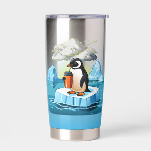 Gourde Isotherme Pingouin Flottant Sur L'Iceberg Holding