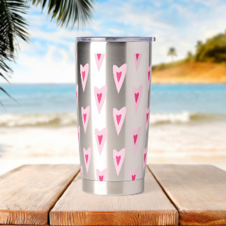 Gourde Isotherme Pink Heart Valentines Water Bottle
