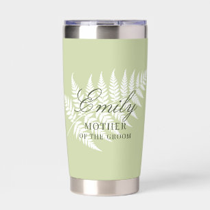 Gourde Isotherme Pistache Vert Blanc Fougère Belle-Mère du Marié