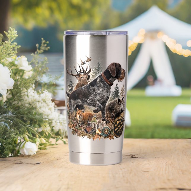 Gourde Isotherme Pointer allemand à poil dur (Mariage (pivotée))