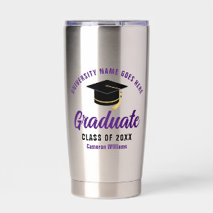 Gourde Isotherme Purple Graduation 2025 Custom Graduate