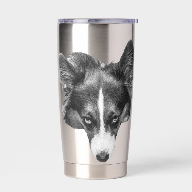 Gourde Isotherme regard doux corgi calme (Gauche)