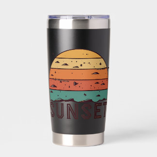 Gourde Isotherme Retro Sunset Horizon Graphic Mug'