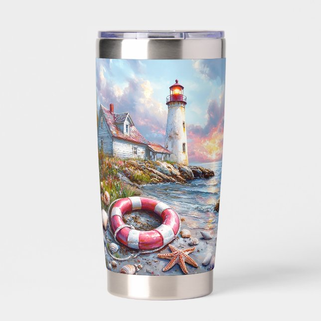 Gourde Isotherme Sérénité côtière au coucher du soleil – Phare  (Extérieur)