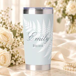 Gourde Isotherme Simplement Élégant Mariée Dusty Blue Fern Blanc