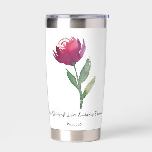 Gourde Isotherme Son amour inébranlable Aquarelle rose rouge