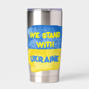 Gourde Isotherme STAND customisé AVEC LE Drapeau UKRAINE DE SOUTIEN