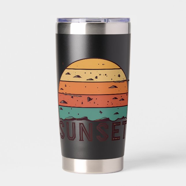 Gourde Isotherme Tasse graphique à l'horizon du coucher de soleil r (Extérieur)