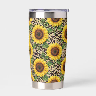 Gourde Isotherme Tasse Thermique Personnalisée Tournesol Léopard 0,