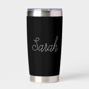 Gourde Isotherme Tout nom   Script blanc modifiable Cool sur noir