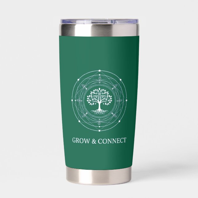 Gourde Isotherme Tree of Life, Grow & Connect, Forest Green Tumbler (Extérieur)
