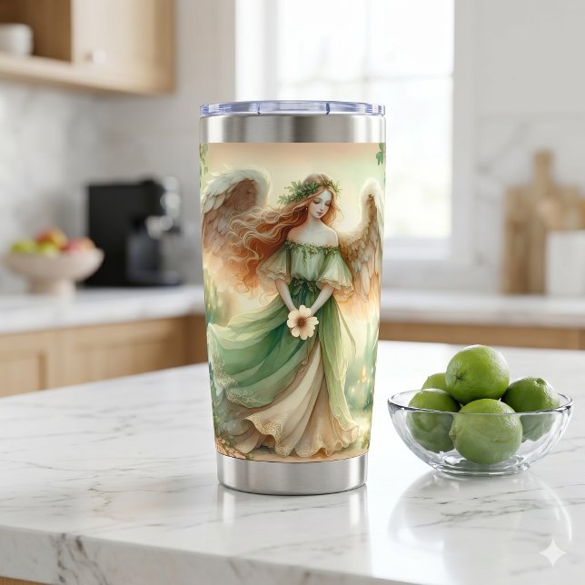 Gourde Isotherme Trèfle Sérénité Ange (Clover Serenity Angel Insulated Tumbler)