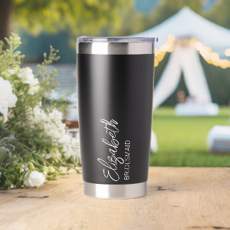 GOURDE ISOTHERME TUMBLER BRIDESMAID NOIR ET BLANC MODERNE