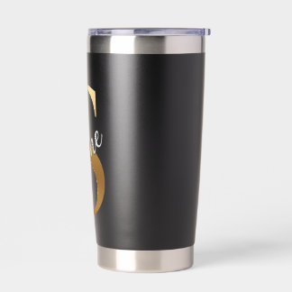 Gourde Isotherme Tumbler isolant noir Shine S, monogramme or