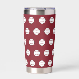 Gourde Isotherme Tumbler thermique de baseball rouge