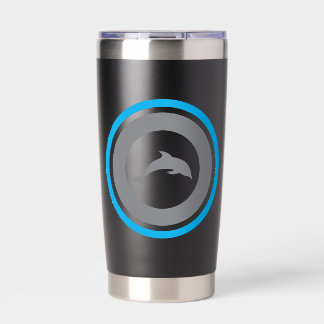 Gourde Isotherme Tumbler thermique PJK Black 20oz / dauphin et logo