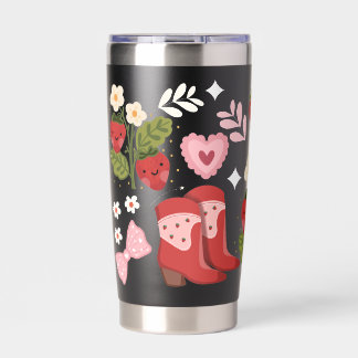 Gourde Isotherme Tumbler Vachère à la Fraise Mignonne | Fleur Weste