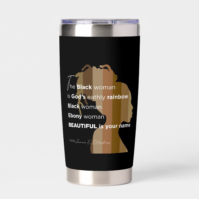 Gourde Isotherme Water Bottle "Ebony woman"  "Earthly rainbow" (Extérieur)