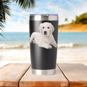 Gourde Isotherme White Labrador Retriever Yellow Lab Maman Papa Bla