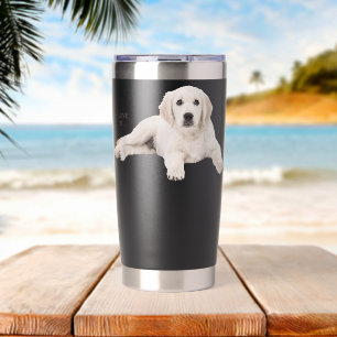 Gourde Isotherme White Labrador Retriever Yellow Love Lab Maman Chi