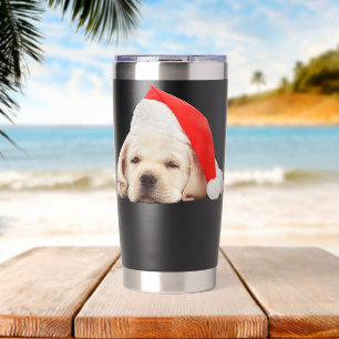 Gourde Isotherme Yellow Lab Chiot mignonne Santa Hat Image Noël Do