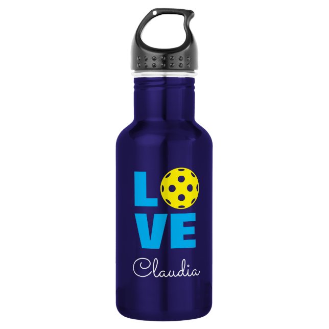 Gourde LOVE pickleball avec nom personnalisé (Devant)