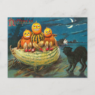 Gourdes d'Halloween vintages, Carte postale Hachet