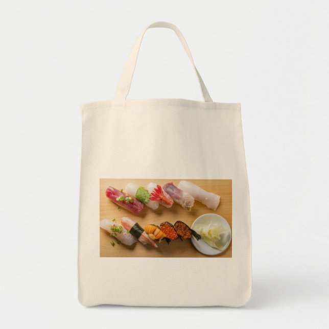 Gourmet Sushi Medley Tote Bag – Japanese Food Art (Devant)