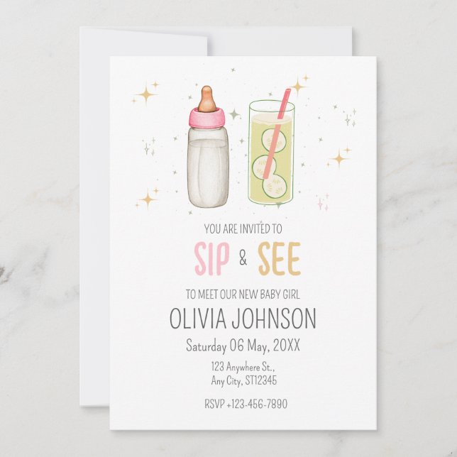 Goûter de bienvenue, Bienvenue bébé fille, Fête no (Devant)