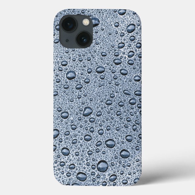 gouttelettes d'eau gris de métal Coque-Mate coque  (Verso)