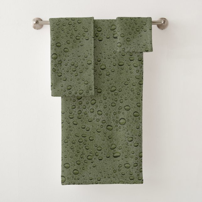 gouttelettes d'eau verte d'olive (En situation)