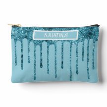 Gouttes de paillettes bleu sarcelle sur petit sac
