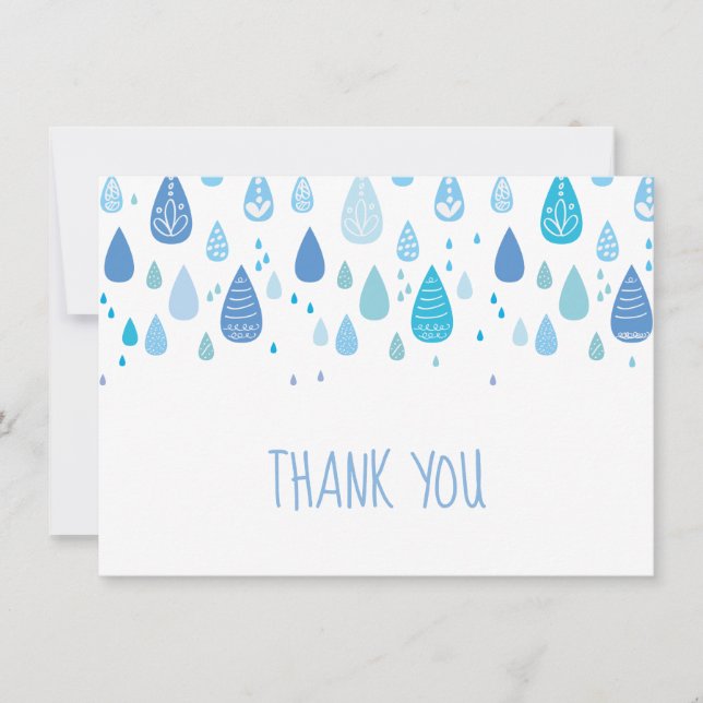 Gouttes de pluie bleues Merci (Devant)
