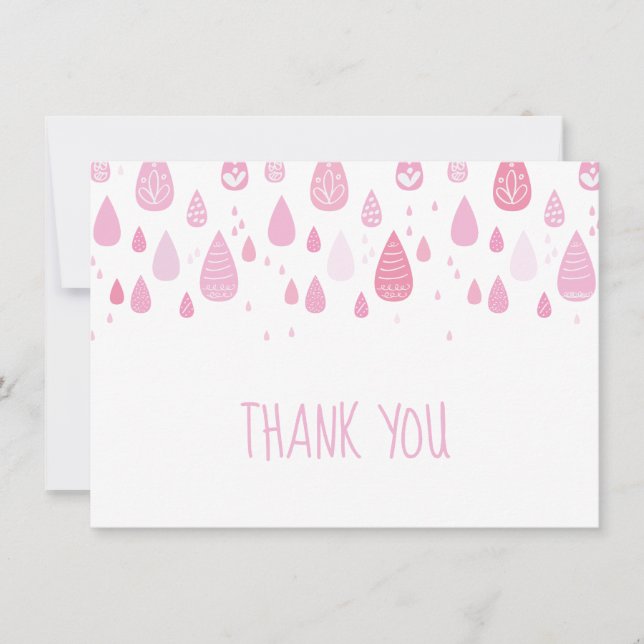 Gouttes de pluie roses Merci (Devant)