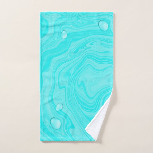 Gouttes d'eau bleues Fête d'anniversaire piscine d (Serviette à main)
