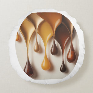 Gouttes Dorées - Art Liquide Luxe - Coussin