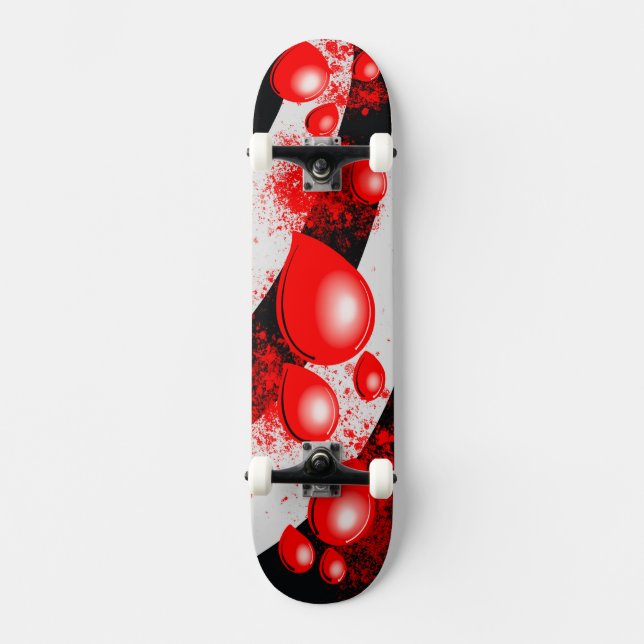 Gouttes Rouges – Conception de Skateboard Abstrait (Recto)
