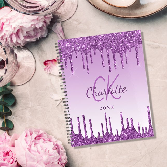 Gouttes violettes monogramme violet 2027 (Créateur téléchargé)