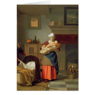 Gouvernante avec le bébé dans un intérieur