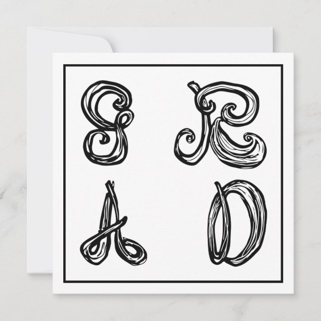 GR AD Fabric Font Lettres Graduation Carte Plat (Devant)