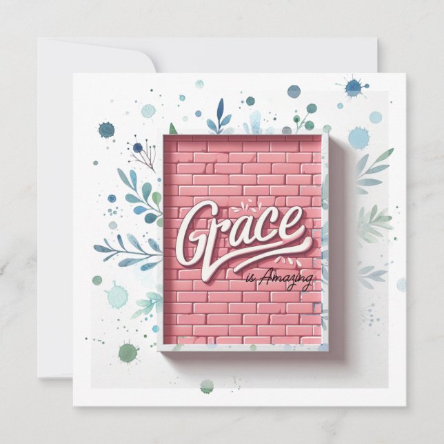 Grace est Incroyable Mur de briques rose 3D (Devant)