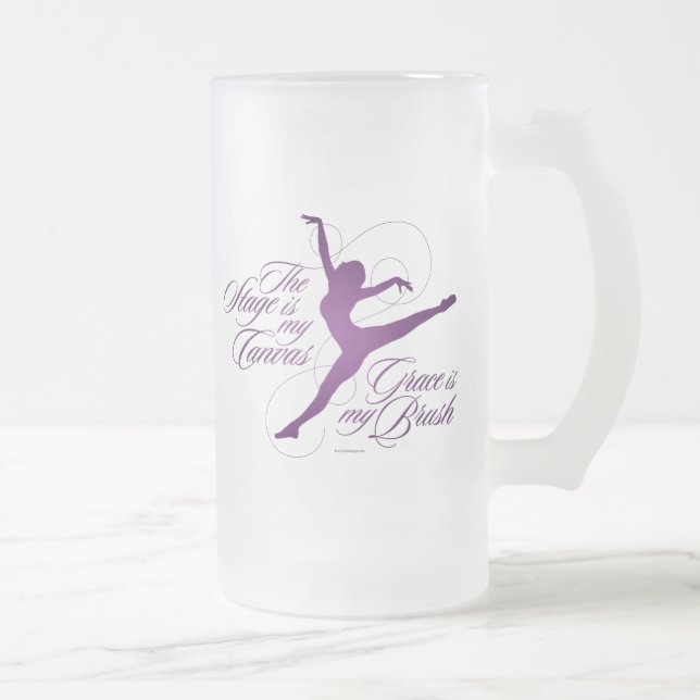 Grace Est Ma Brosse (Danse) Verre Frosted Beer Mug (Droit)