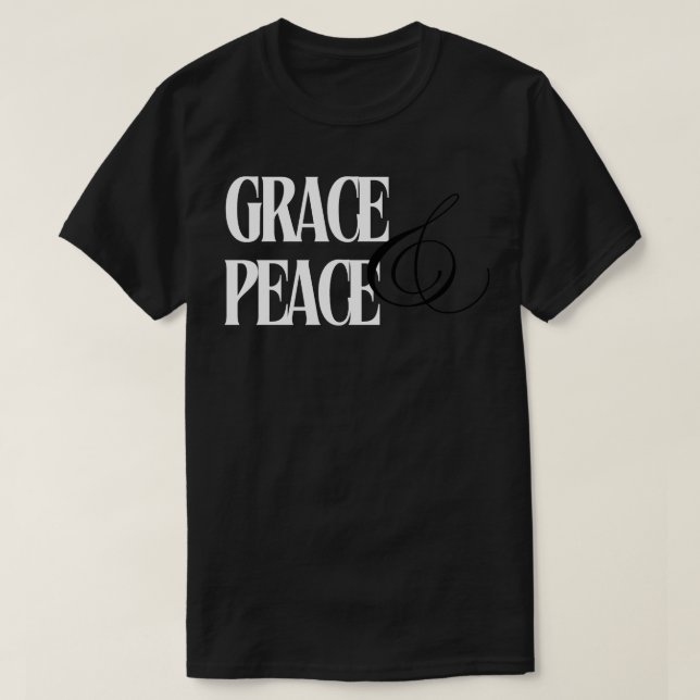 Grace et Paix blanc TShirt (Design devant)