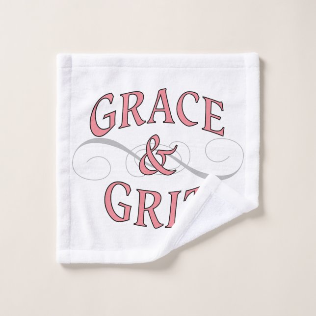 Grace & Gris en rose et gris (Gant de toilette)