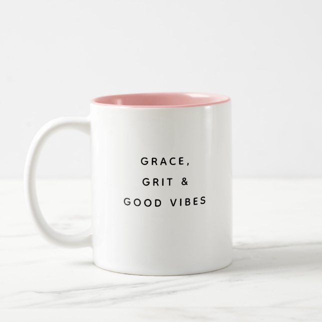 Grace Grit & Good Vibes Funny Modern Mug (Gauche)