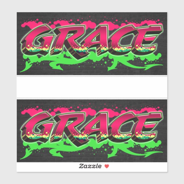 Grace Prénom Nom Graffiti Autocollant Autocollant (Feuille)