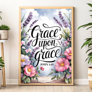 Grâce sur Grâce – Art mural chrétien pour femmes
