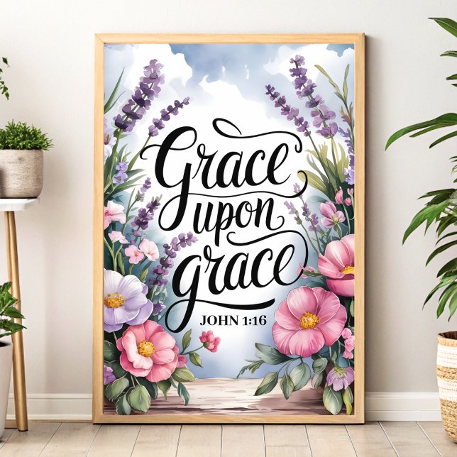Grâce sur Grâce – Art mural chrétien pour femmes (Créateur téléchargé)