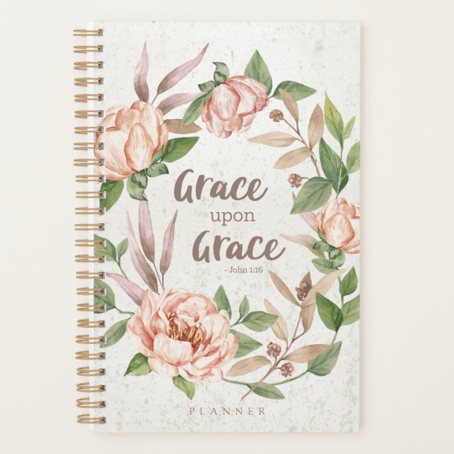 Grace sur grâce - Jean 1:16 - Floral (Devant)