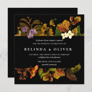 Grace Vintage Dark Carré Mariage Invitations